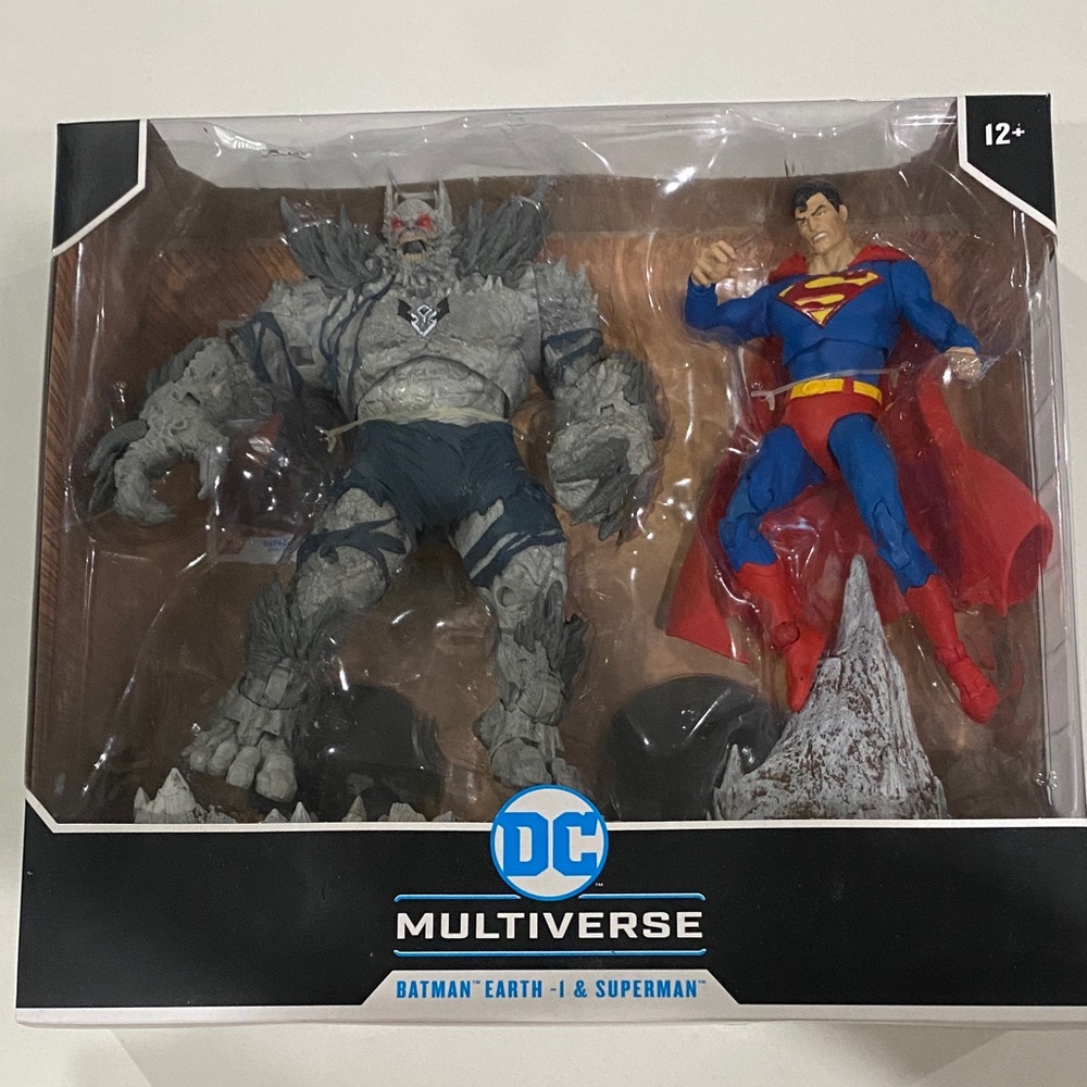 DC Multiverse Batman Earth-1 & Superman Action Figure 2-Pack - Gray & Red/Blue